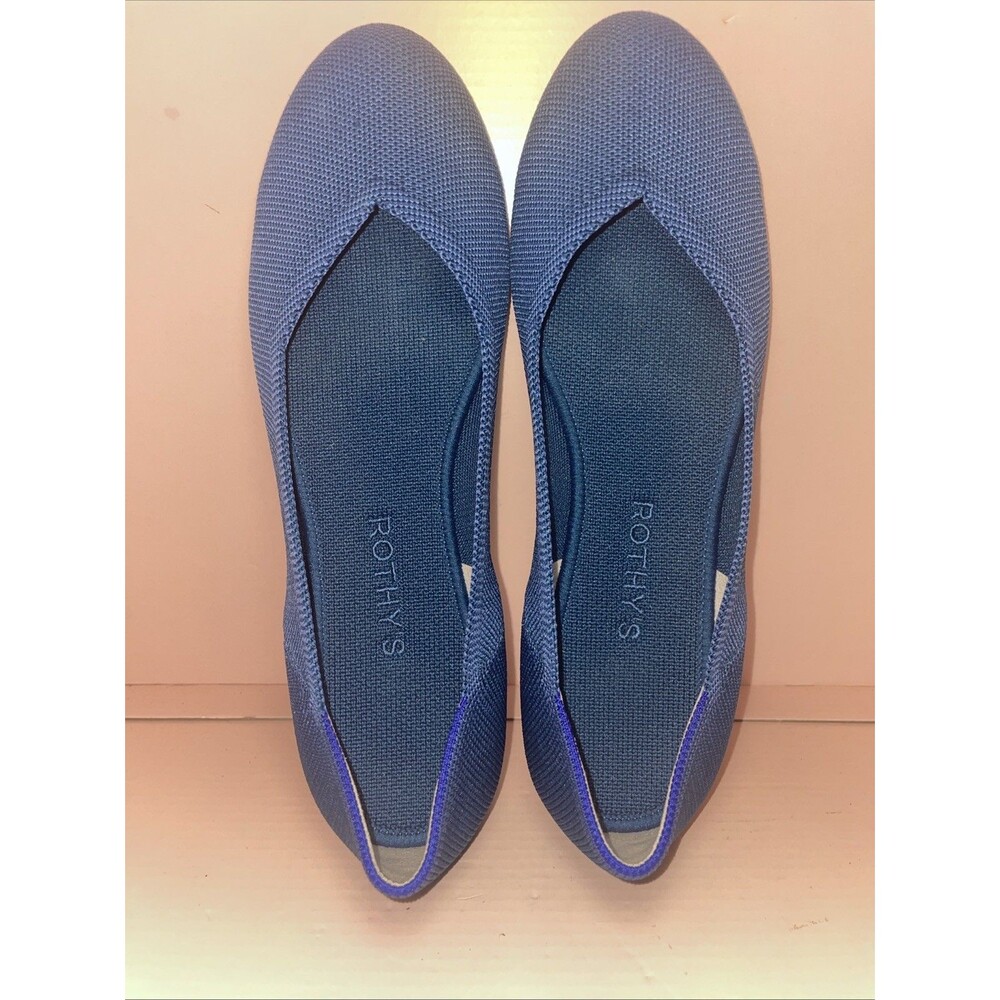 Rothys Womens Size 9 Flats Ballet blue washable shoes recycled material